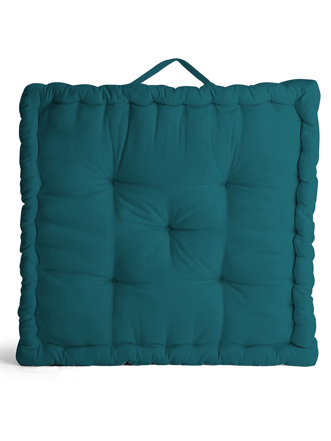 

Encasa Homes Teal Blue Cotton Textured Floor Cushions
