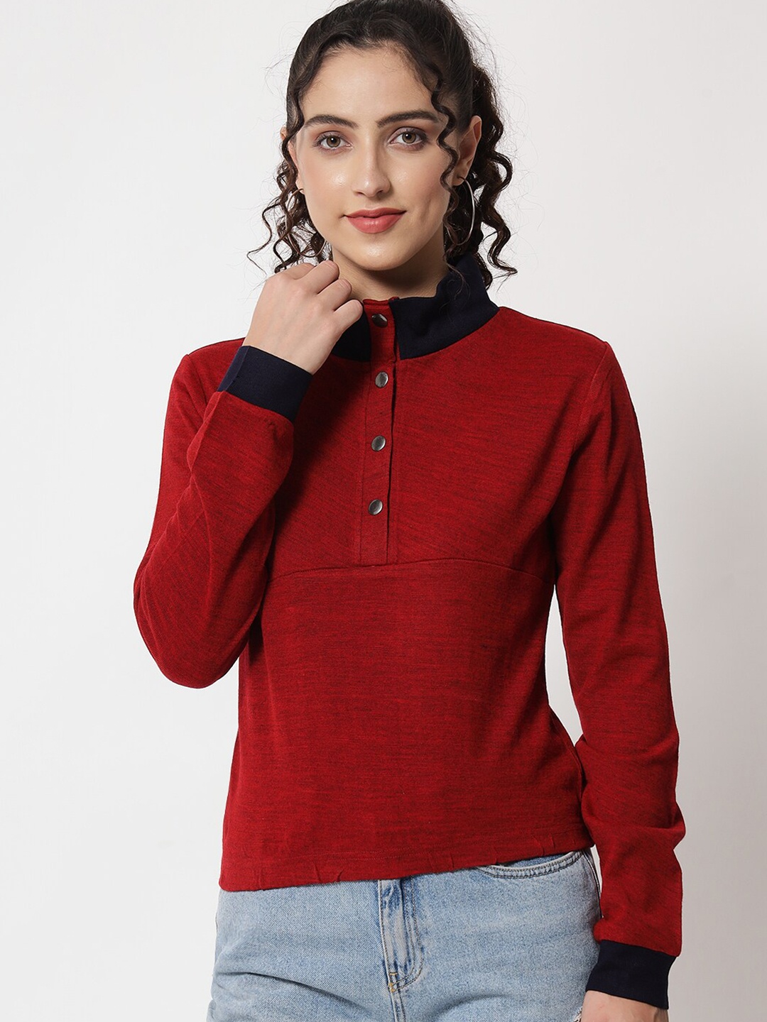 

Yaadleen Women Red Sweatshirt