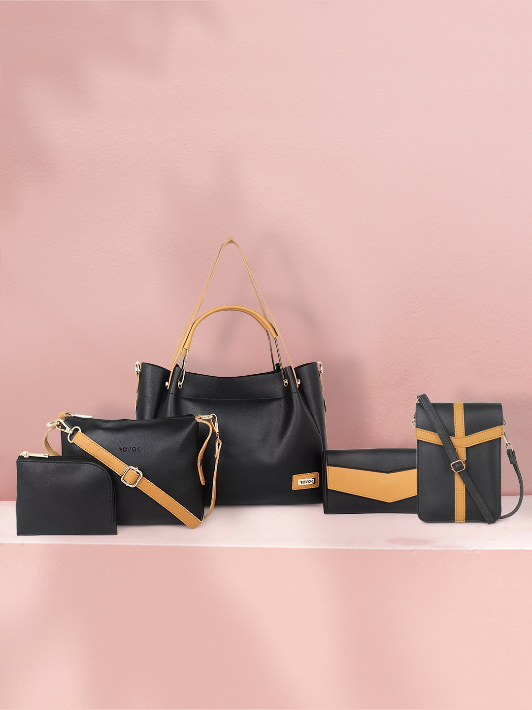 

ROVOK Women Black PU Structured Shoulder Bag