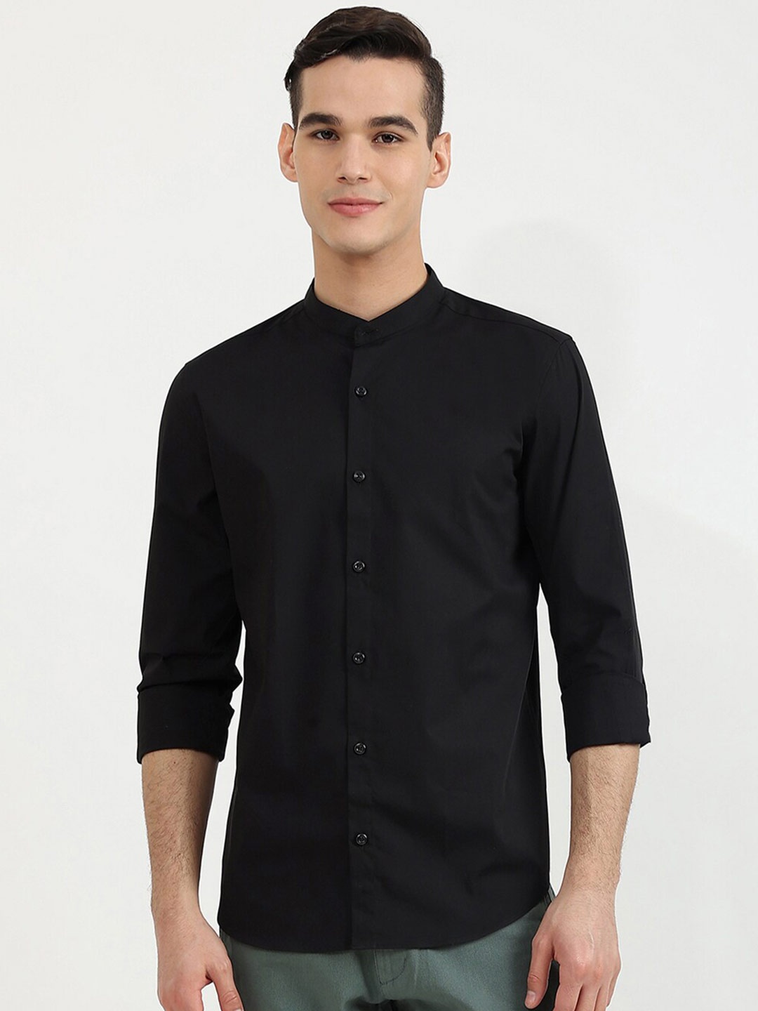 

United Colors of Benetton Men Black Slim Fit Casual Shirt