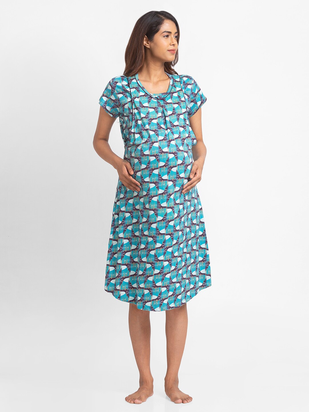 

Juliet Maternity Blue Printed Nightdress