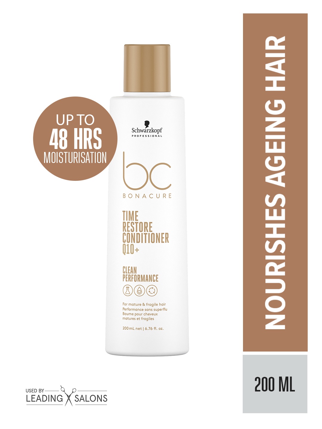 

Schwarzkopf PROFESSIONAL Bonacure Time Restore Conditioner with Q10+ For Mature Hair-200ml, White