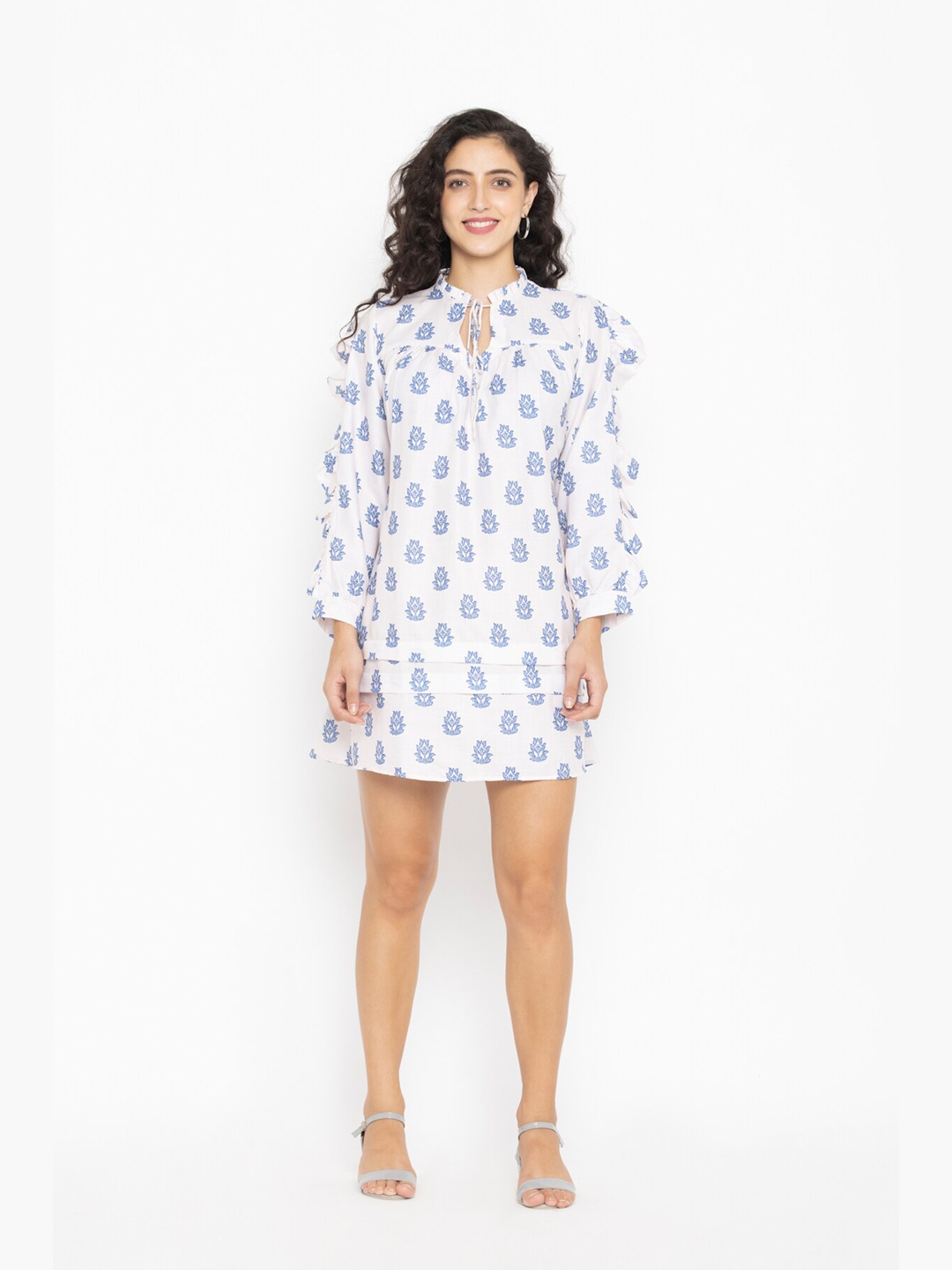 

SEW YOU SOON White Floral A-Line Dress