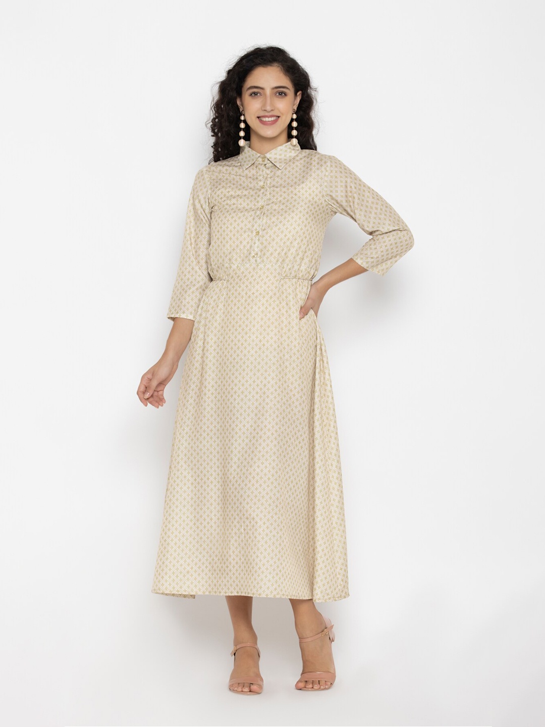 

SEW YOU SOON Women Cream-Coloured Maxi Dress