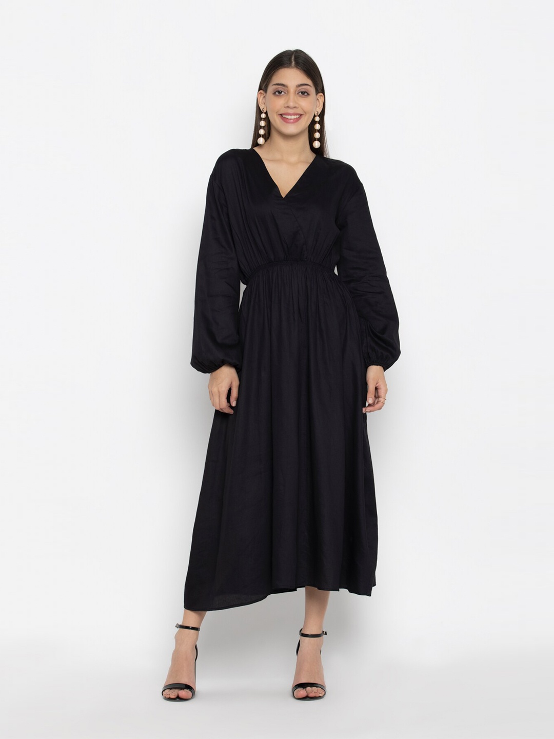 

SEW YOU SOON Black Midi Fit & Flare Dress