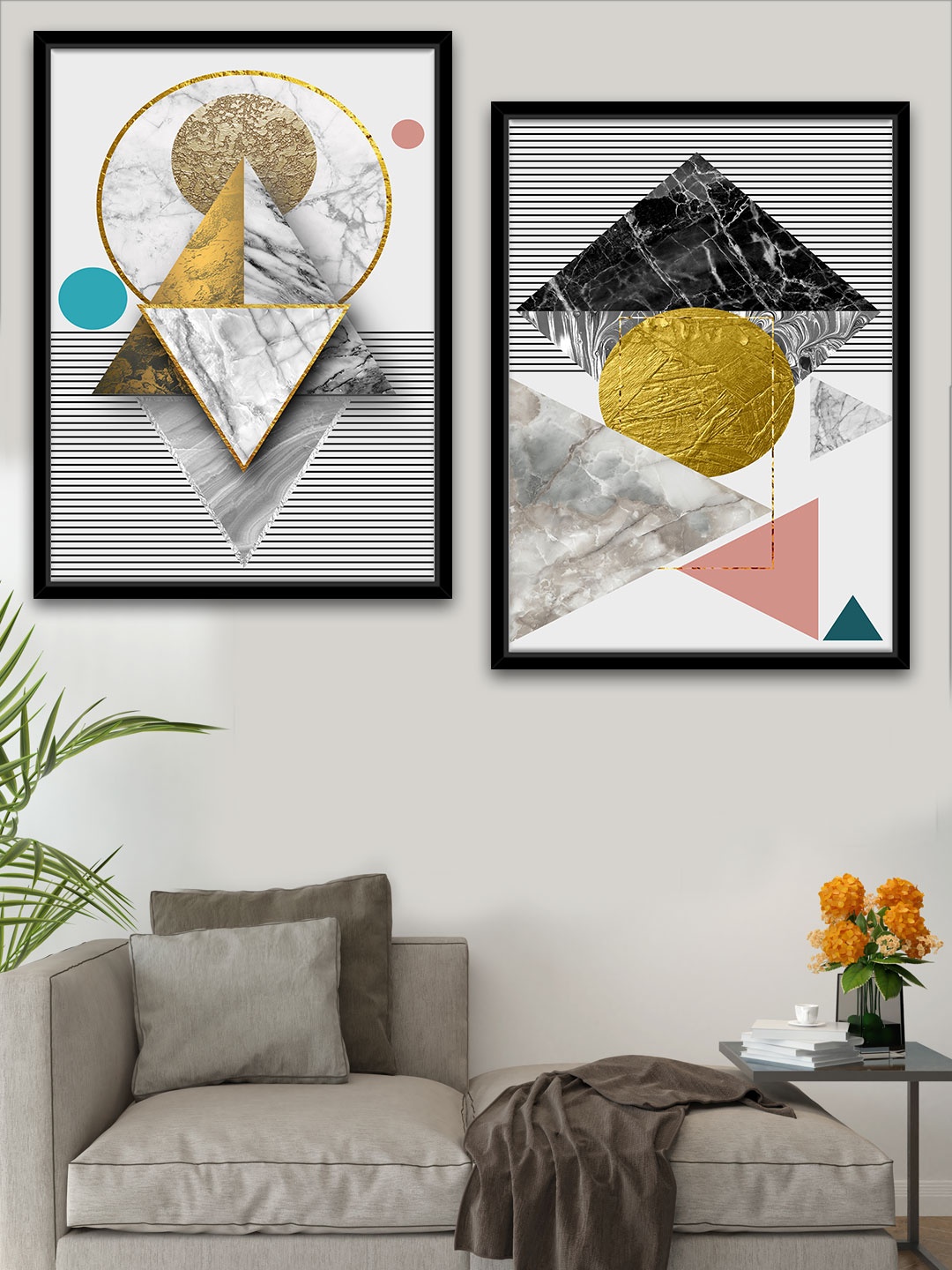 

Art Street Pack Of 2 Multi Coloured Abstract Printed Framed Wall Art