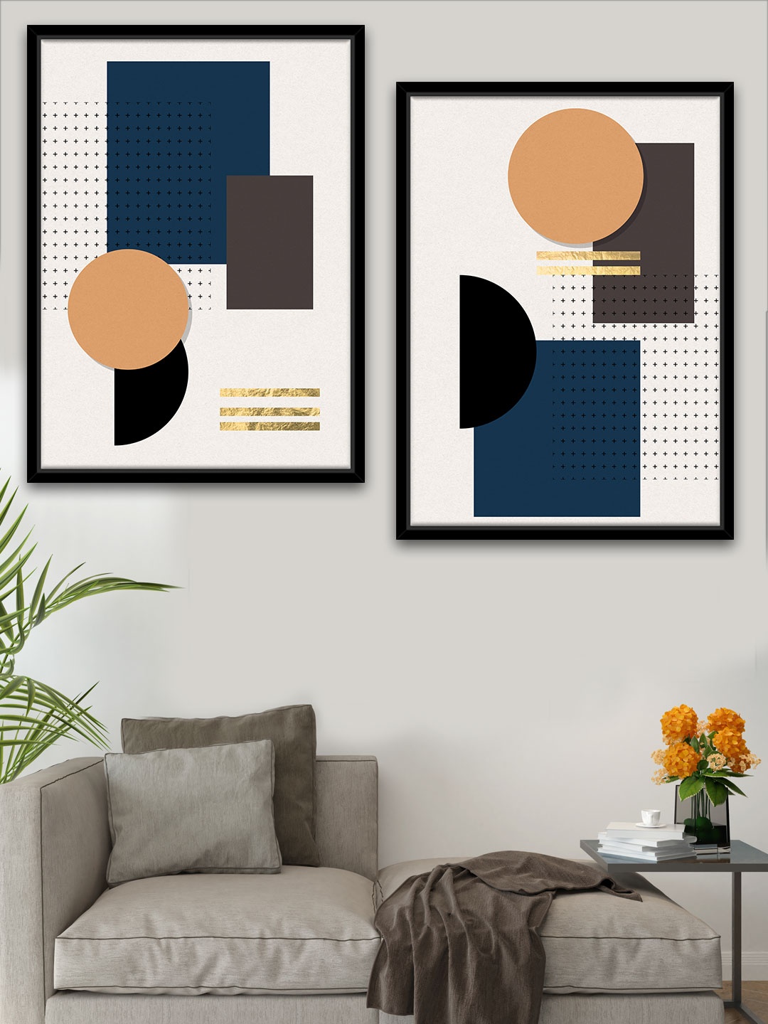 

Art Street Pack Of 2 Multi Coloured Abstract Printed Framed Wall Art