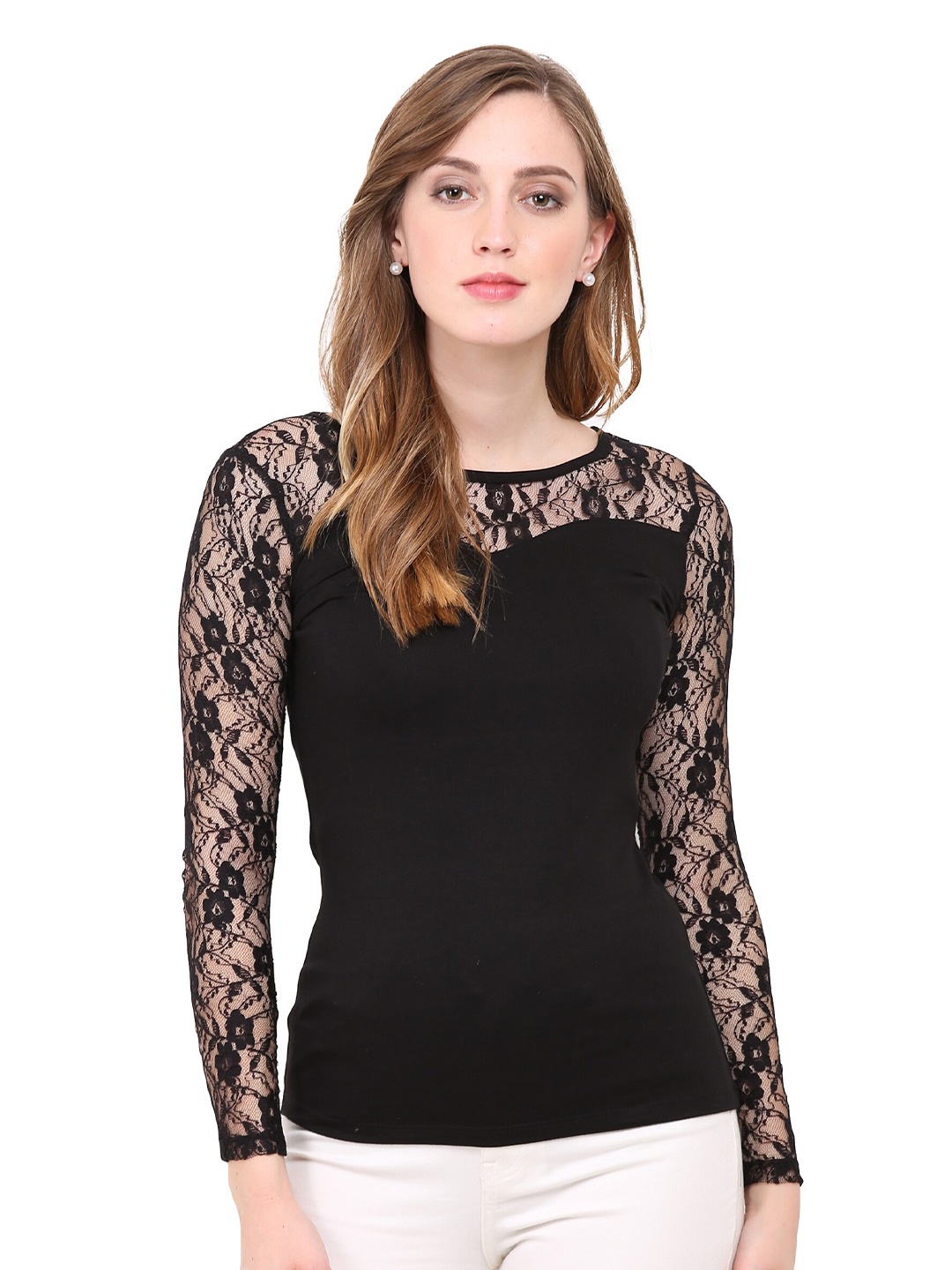 

LE BOURGEOIS Black Sweetheart Neck Top