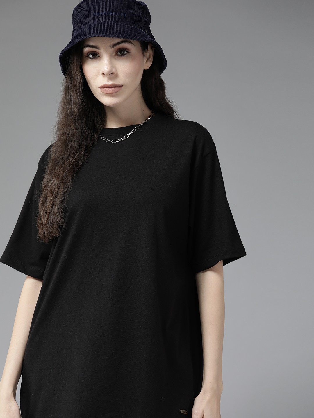 

Roadster Women Black Boxy T-shirt