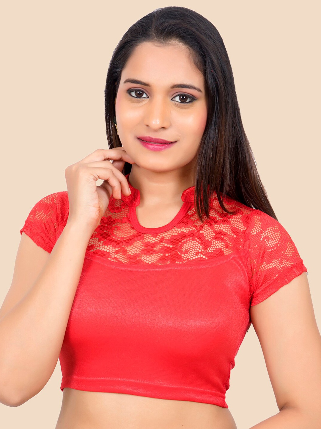 

FEMMIBELLA Red Solid Saree Blouse