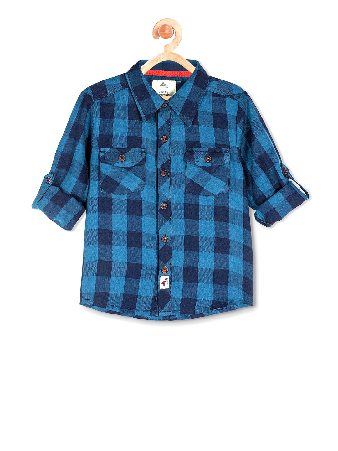 

Cherry Crumble Unisex Blue Comfort Fit Checked Shirt