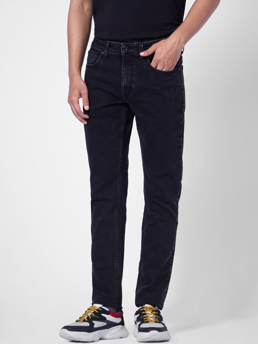 

Jack & Jones Men Black Skinny Fit Low-Rise Jeans
