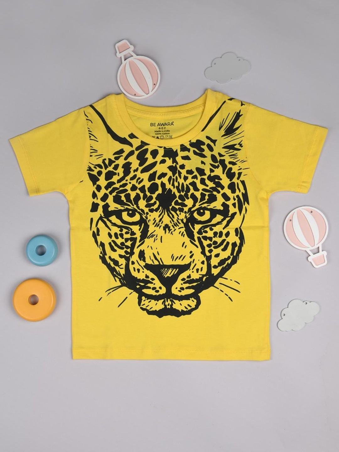 

BE AWARA Kids Gold-Toned Printed T-shirt