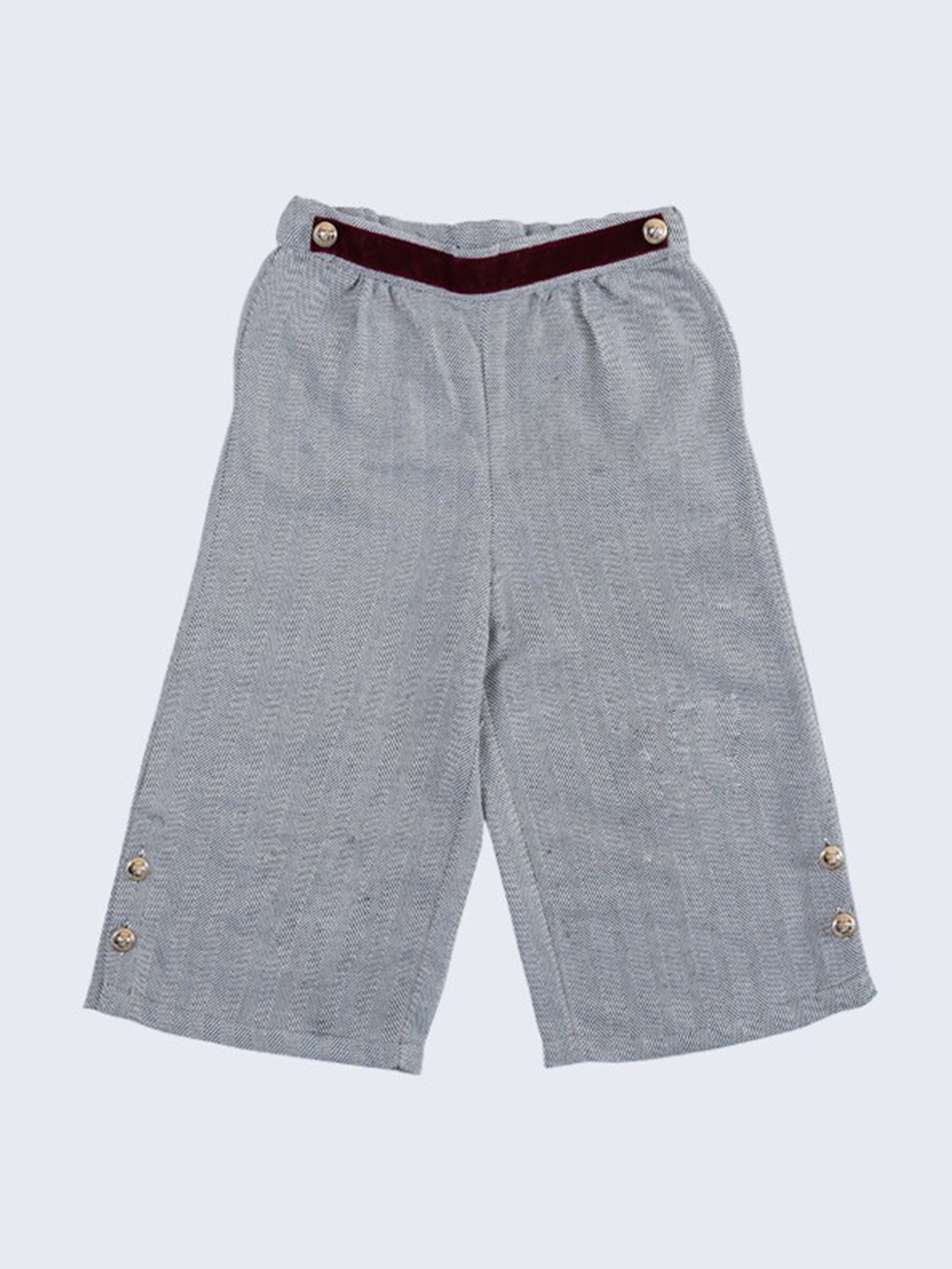 

One Friday Girls Grey Straight Solid Palazzos