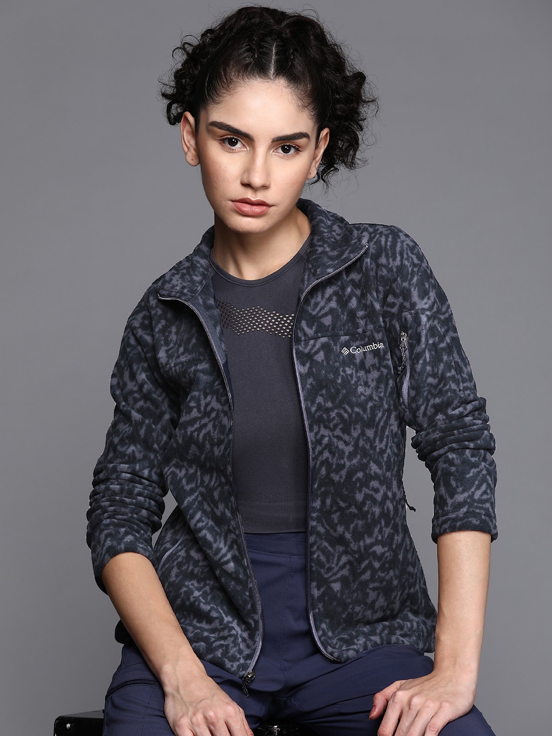 

Columbia Women Blue Printed Sweatshirt