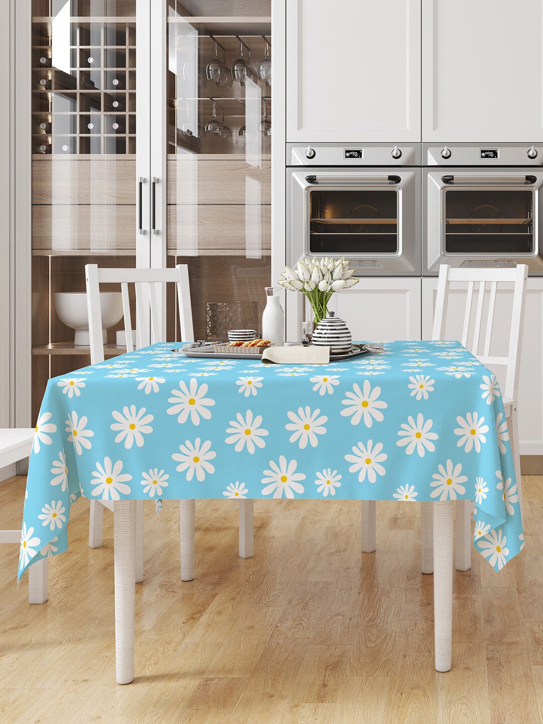 

Encasa Homes Blue Printed Table Cloth