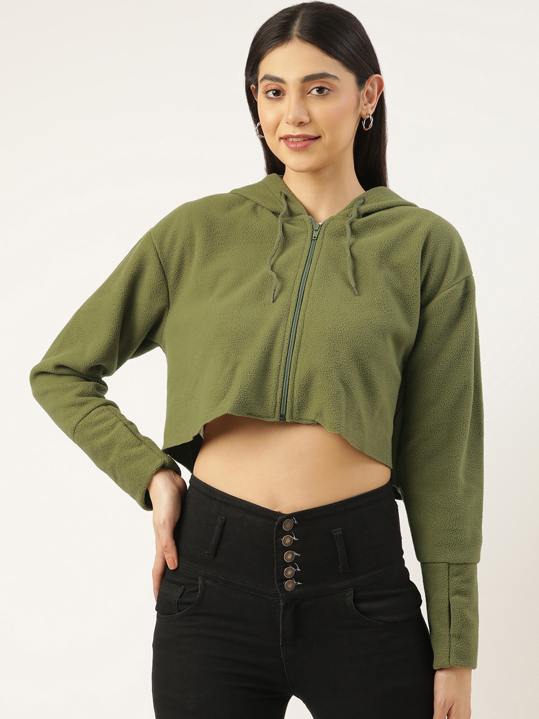 

FOREVER 21 Olive Green Crop Top