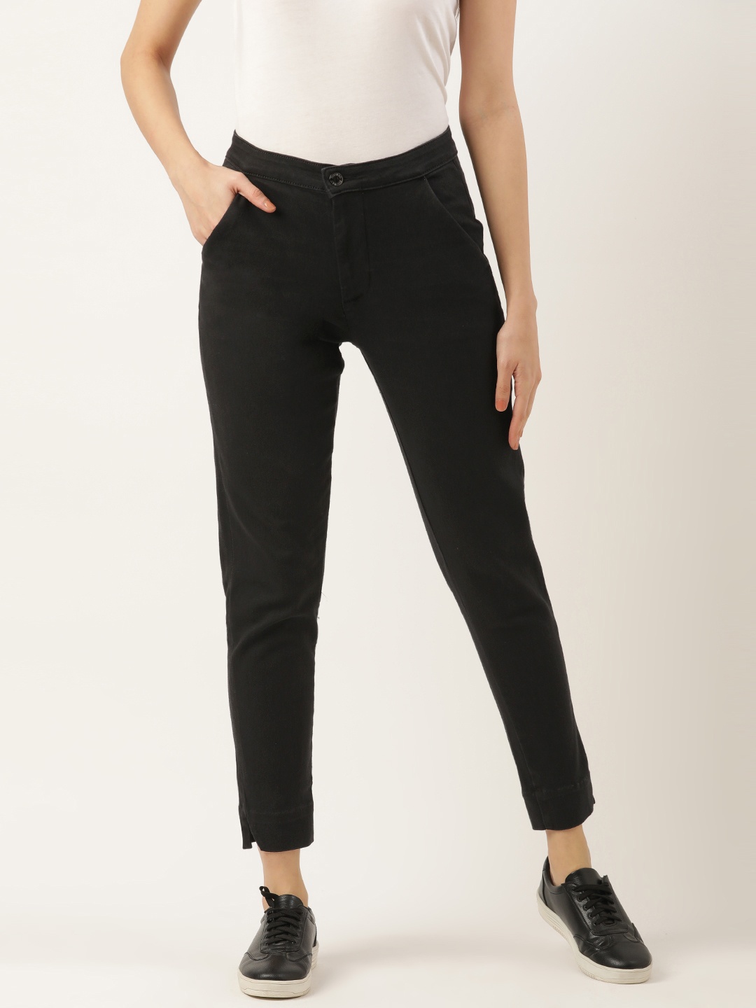 

FOREVER 21 Women Mid-Rise Mom Fit Ankle Length Jeans, Blue
