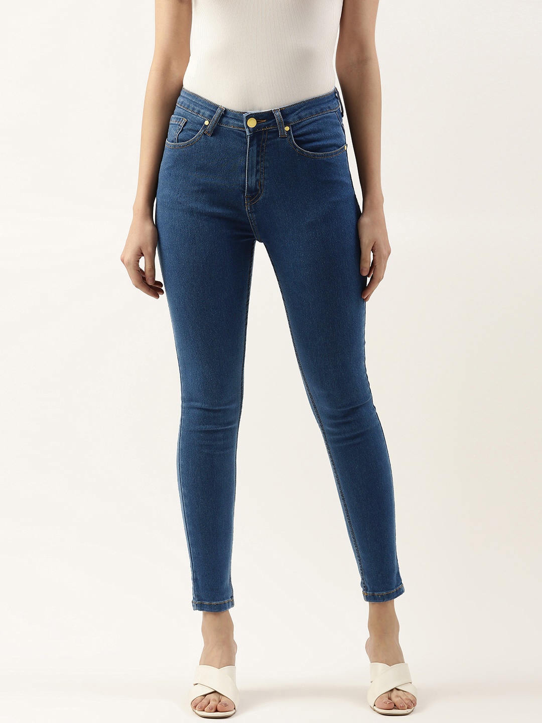 FOREVER 21 Women Blue Skinny Fit Stretchable Jeans