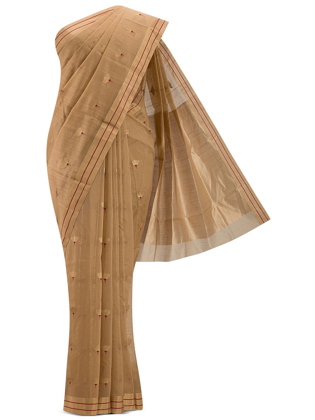 

Nalli Next Beige Woven Design Zari Silk Cotton Chanderi Saree