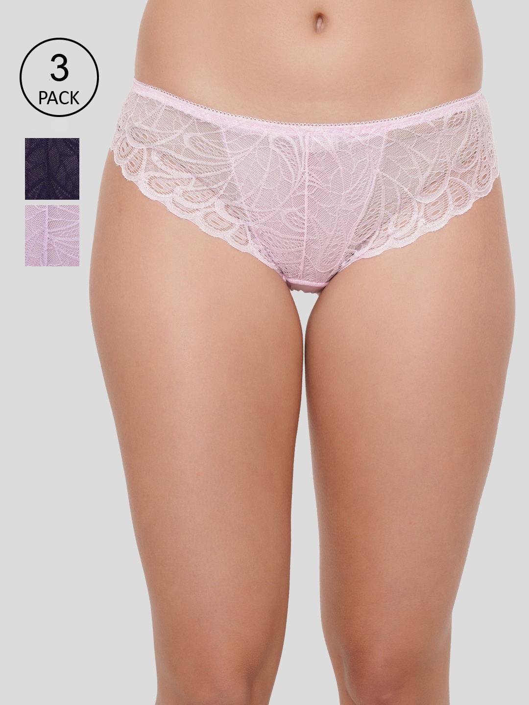 

Amour Secret Women Pack Of 3 Self Design Bikini Briefs, Multi