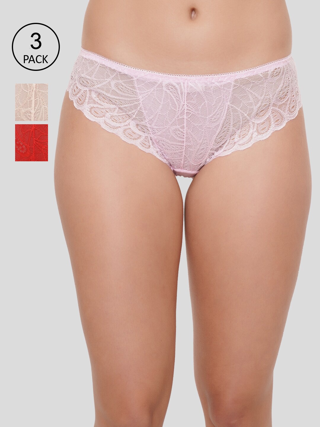 

Amour Secret Women Pack Of 3 Lace Bikini Panty Briefs, Multi
