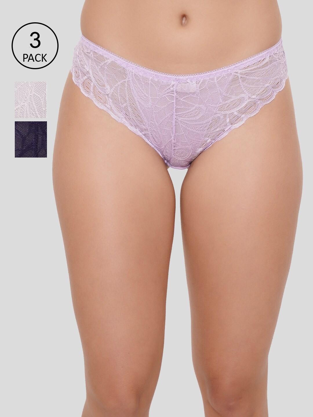 

Amour Secret Women Pack Of 3 Self Design Bikini Briefs, Multi