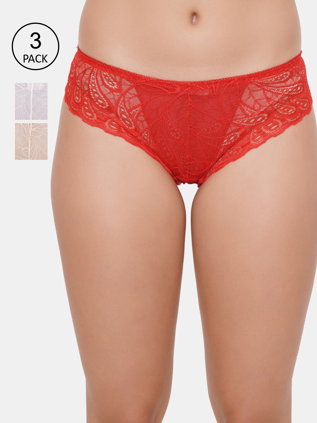 

Amour Secret Women Pack of 3 Leak proof Briefs P068_Red_Skn_Wht-Red-Skin-White
