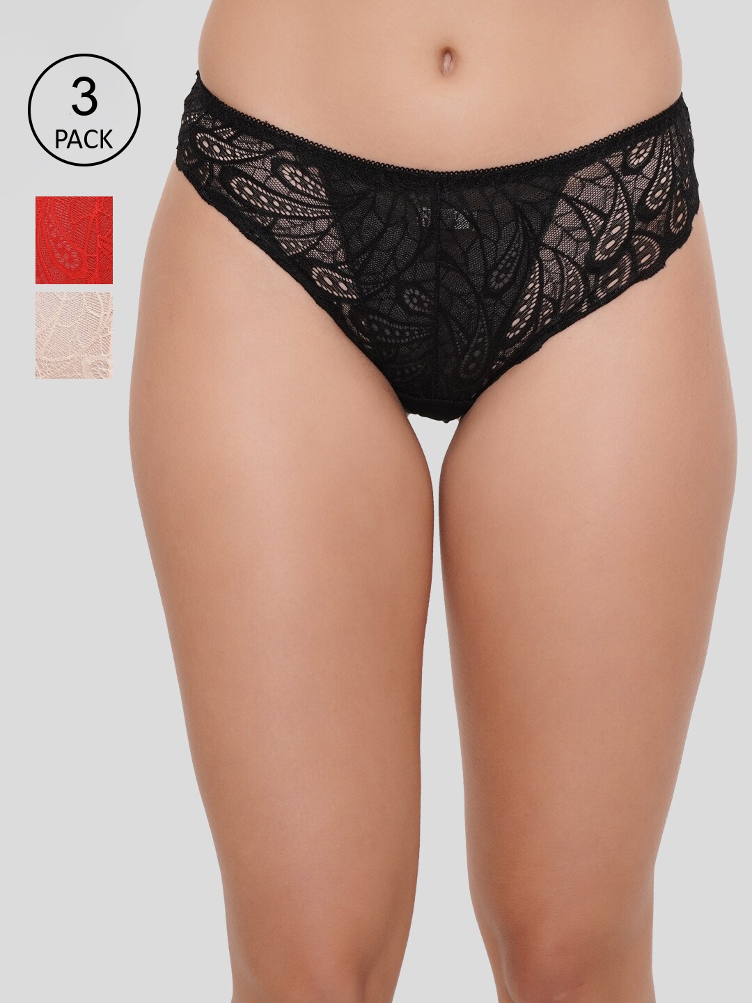 

Amour Secret Women Pack of 3 Lace Bikini Briefs, Multi