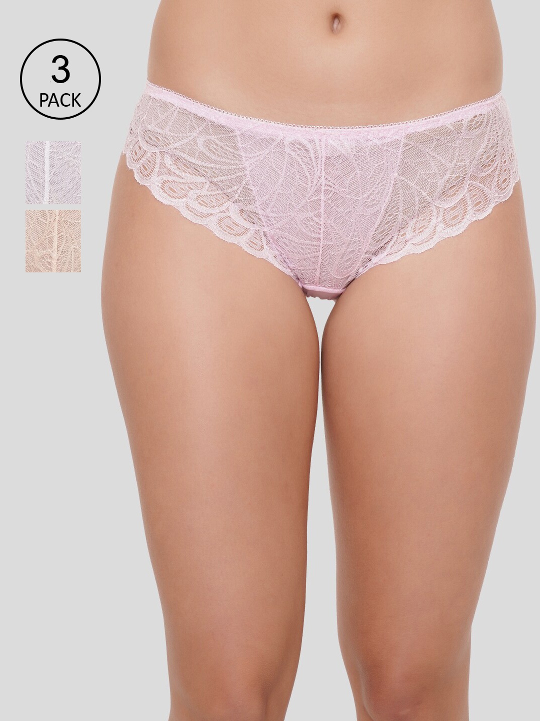 

Amour Secret Women Pack Of 3 Solid Bikini Briefs, Nude