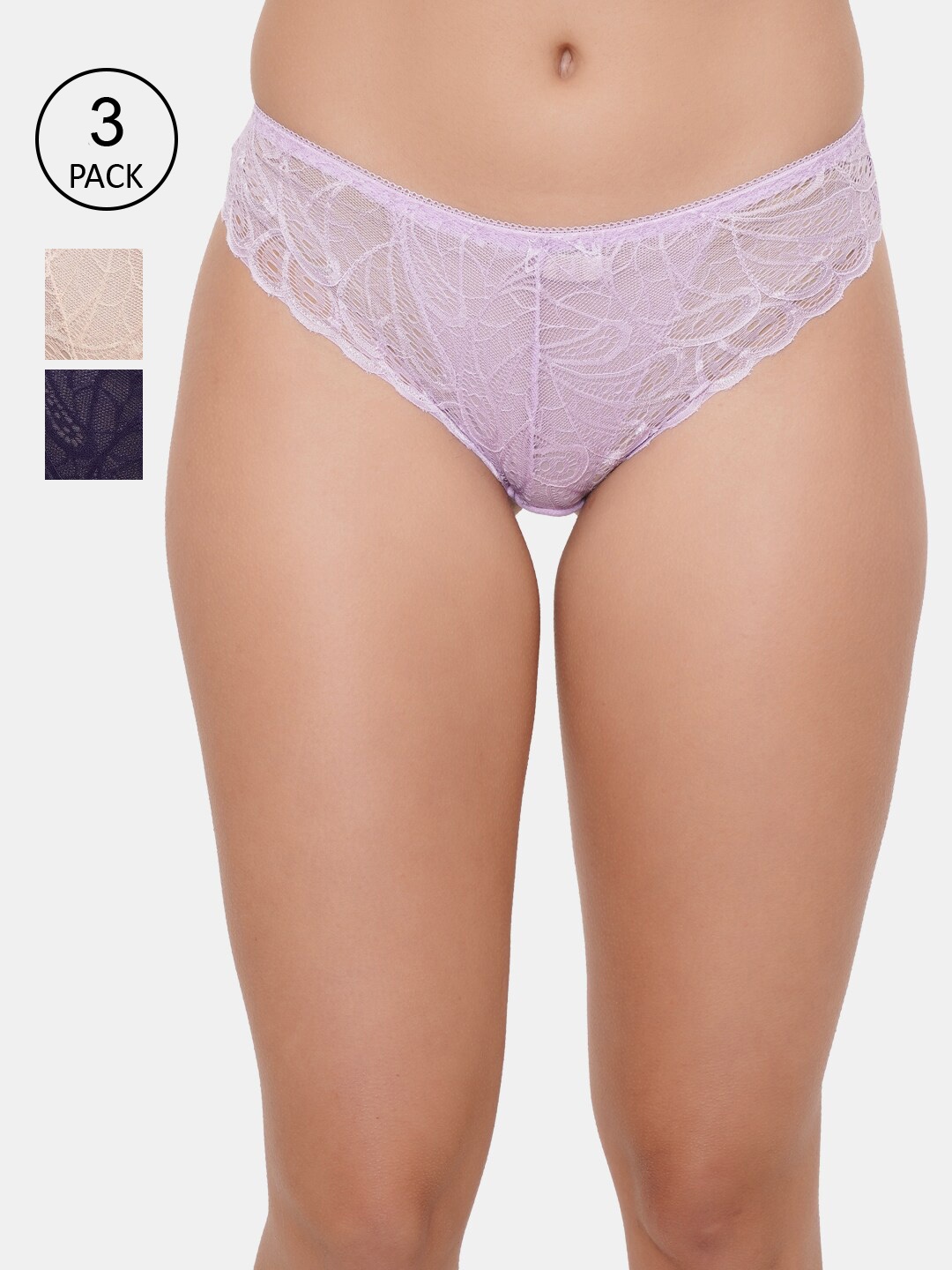 

Amour Secret Women Set Of 3 Multi Lace Bikini Briefs
