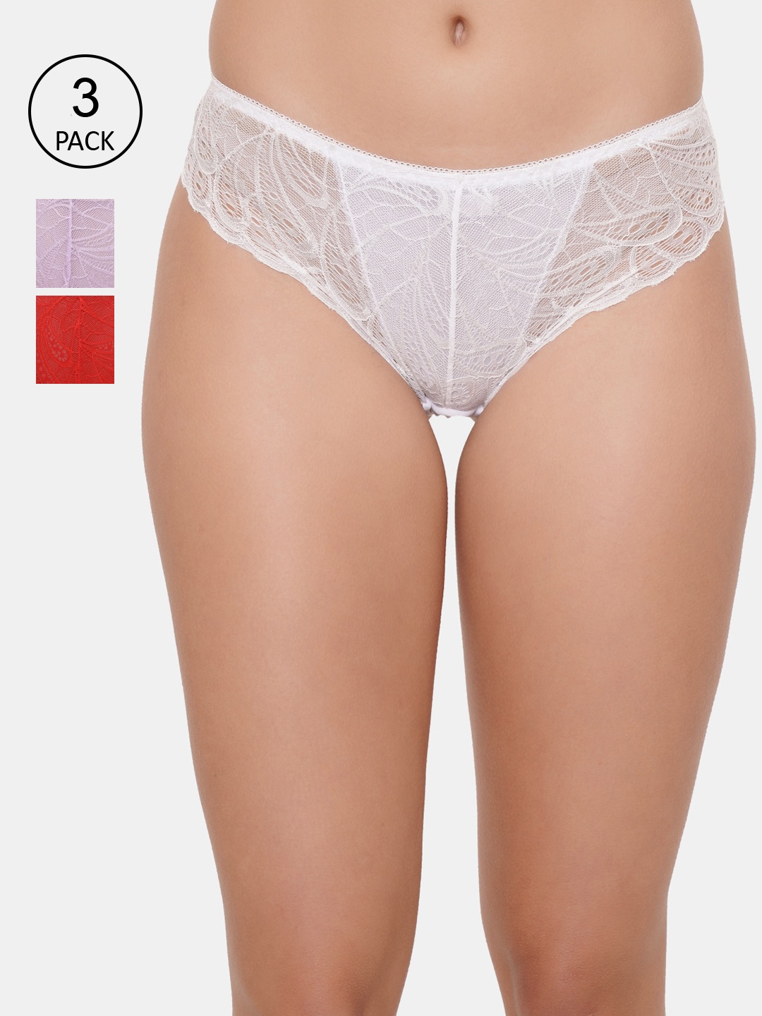 

Amour Secret Women Pack Of 3 Solid Bikini Briefs, Red