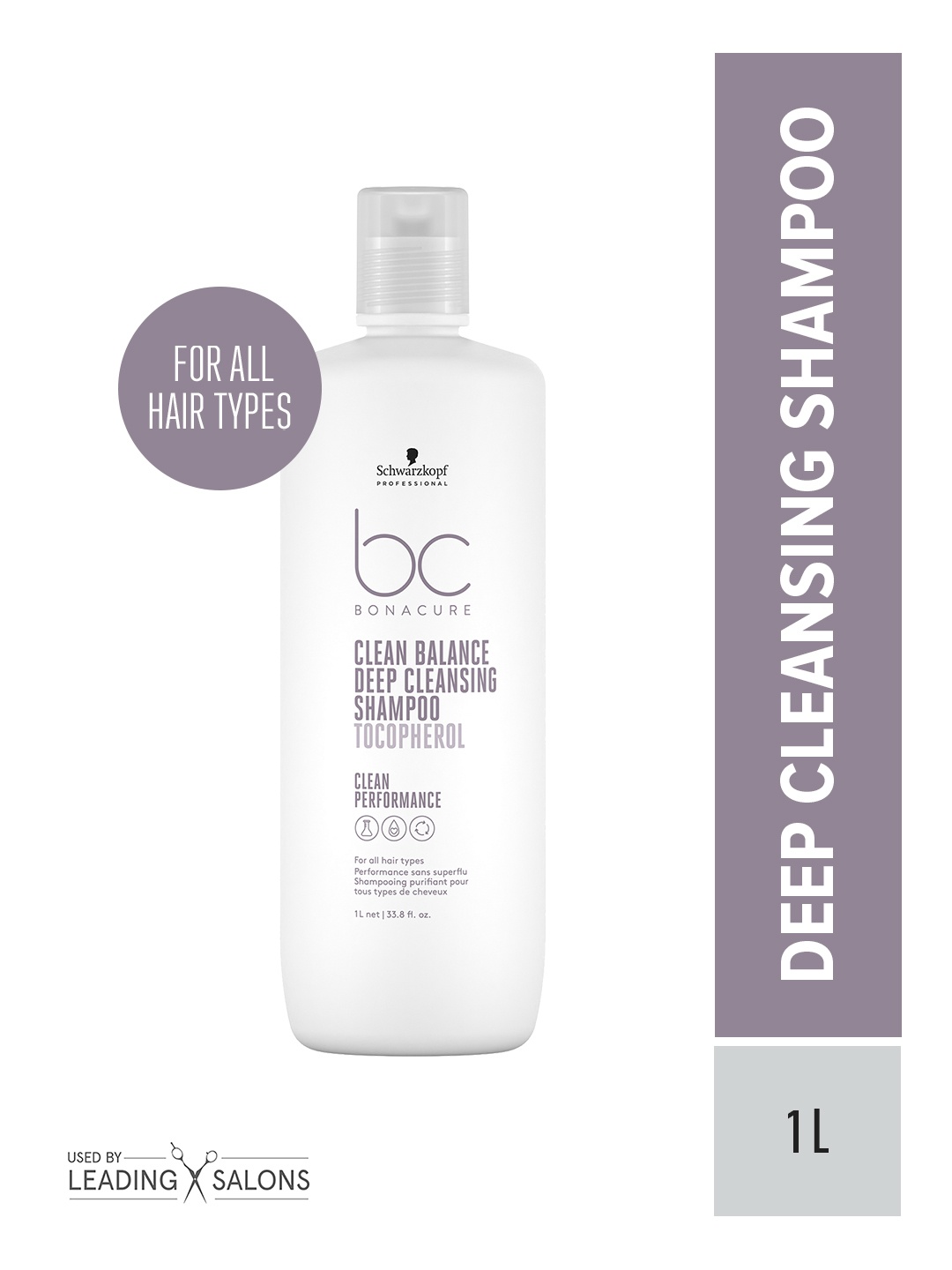 

Schwarzkopf PROFESSIONAL Bonacure Clean Balance Deep Cleansing Shampoo with Tocopherol-1L, White