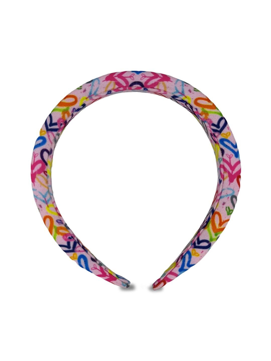 

KazarMax Kids Girls Pink & Blue Hearts Printed Hairband