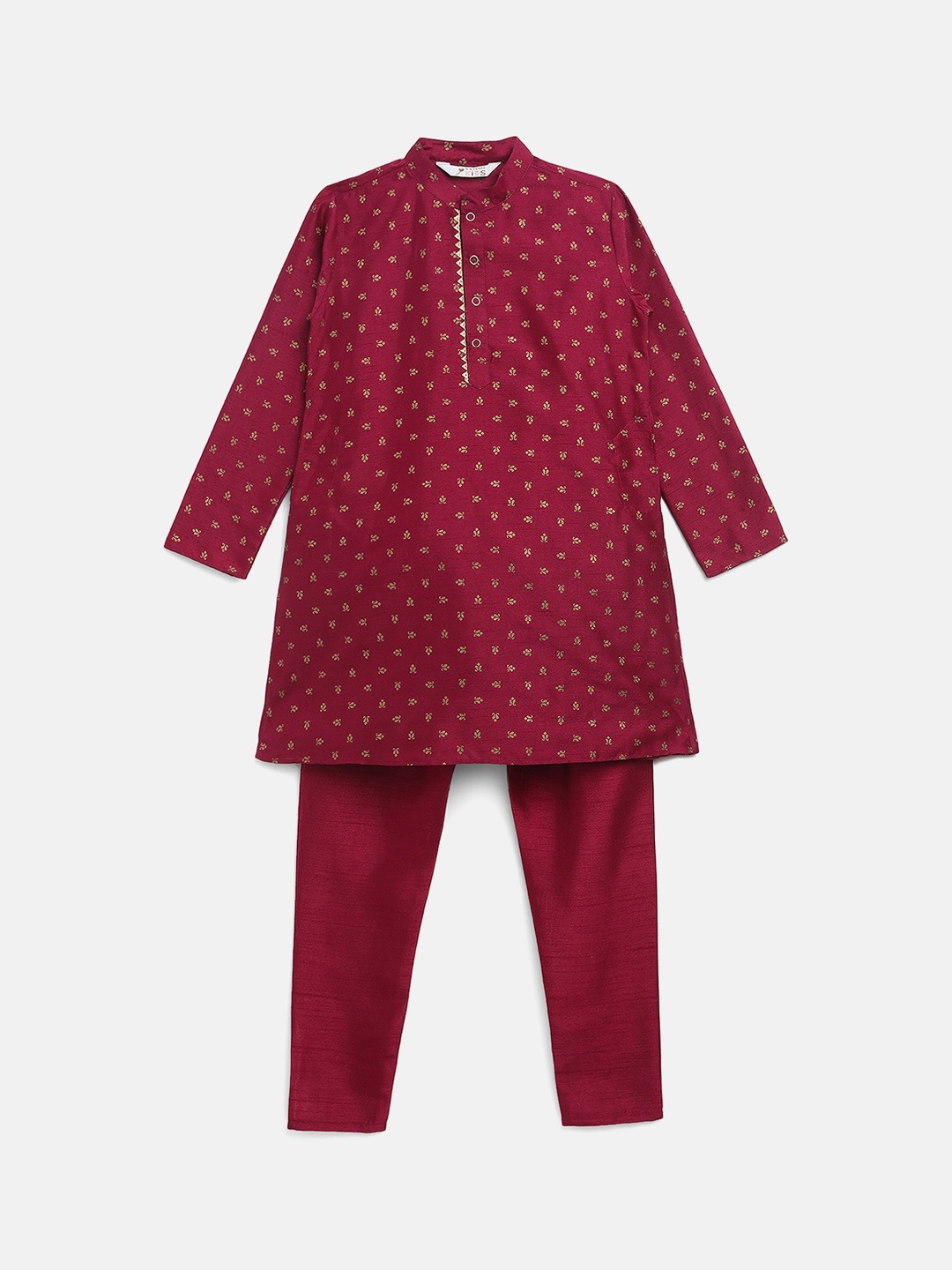 

Ahalyaa Boys Maroon Printed Kurta with Pyjamas