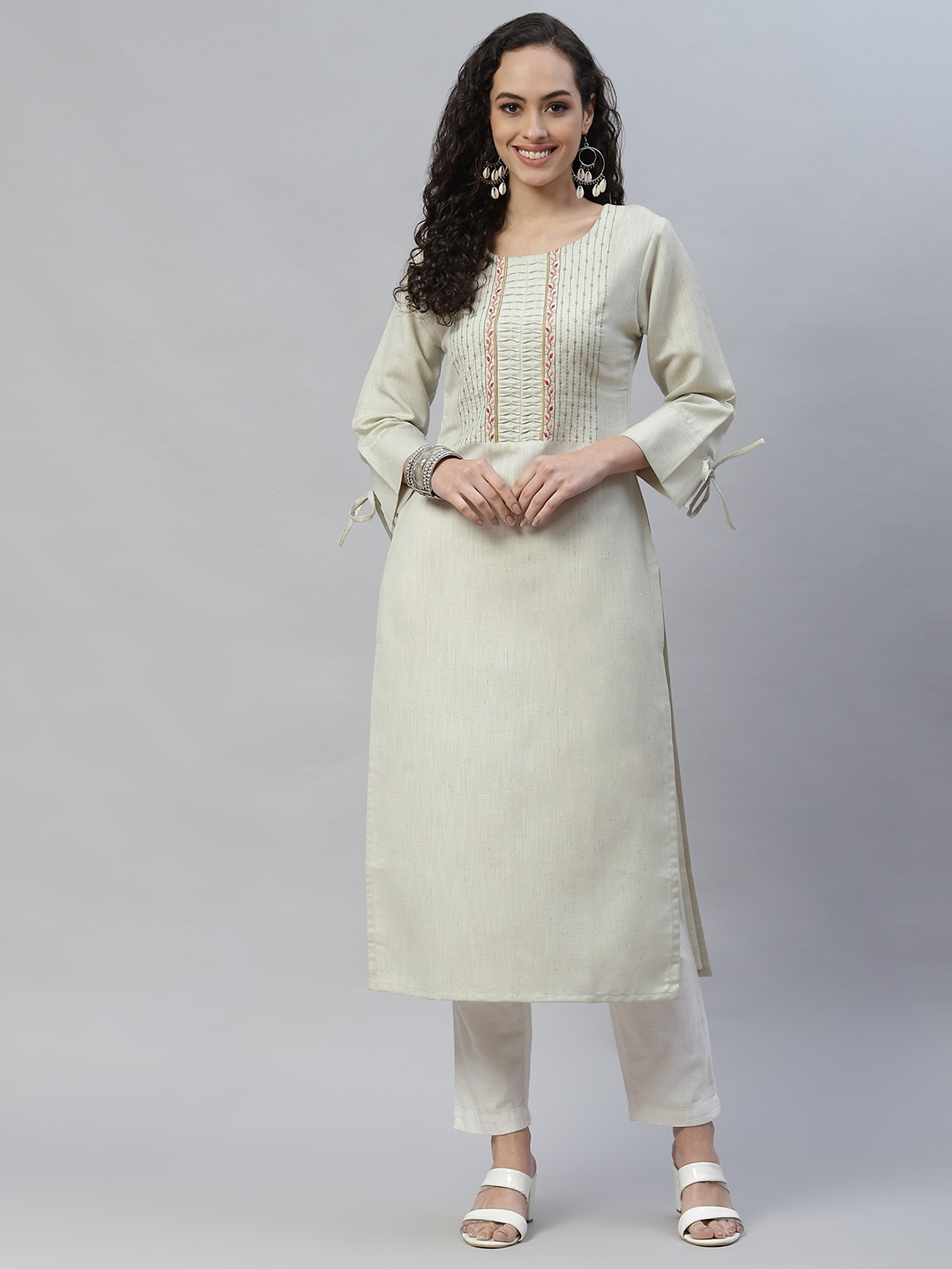 

LAAKHI Women Green Ethnic Motifs Printed Kurta
