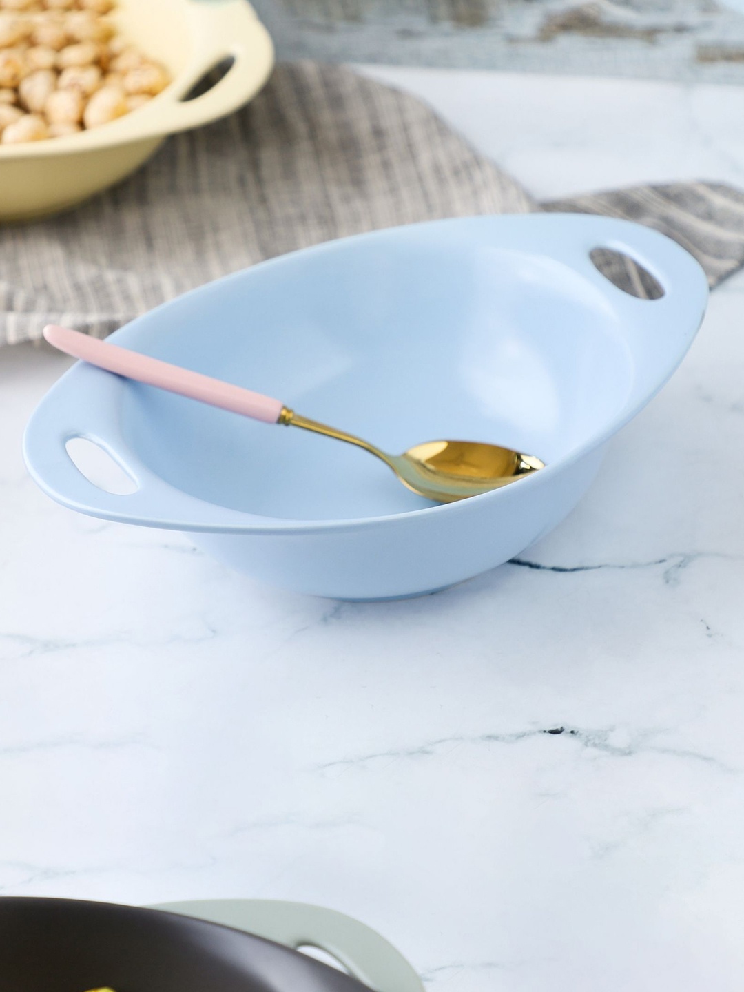 

Nestasia Blue Large Ceramic Baking Bowl with Handles