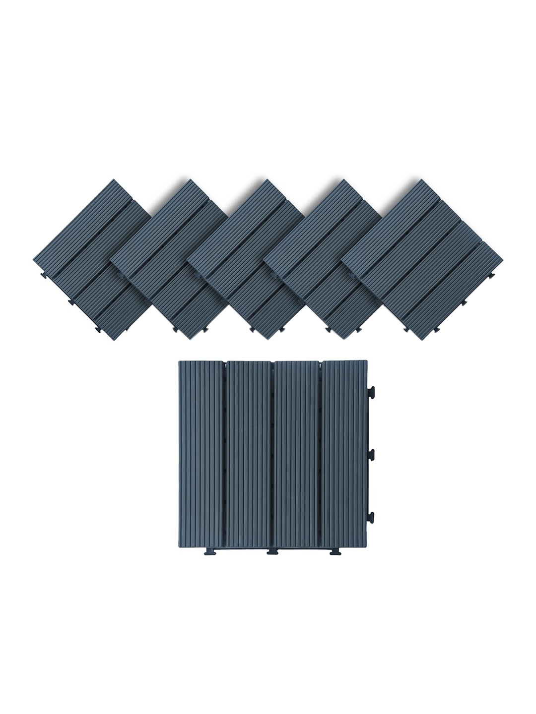

Sharpex Set Of 6 Grey Solid Deck Tiles