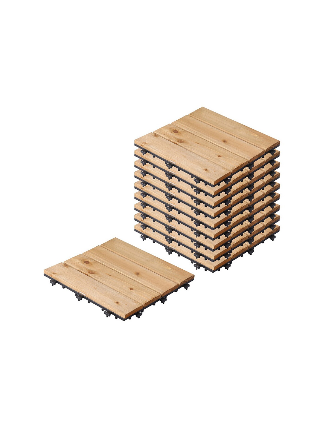 

Sharpex Set Of 10 Brown Wood Deck Tiles