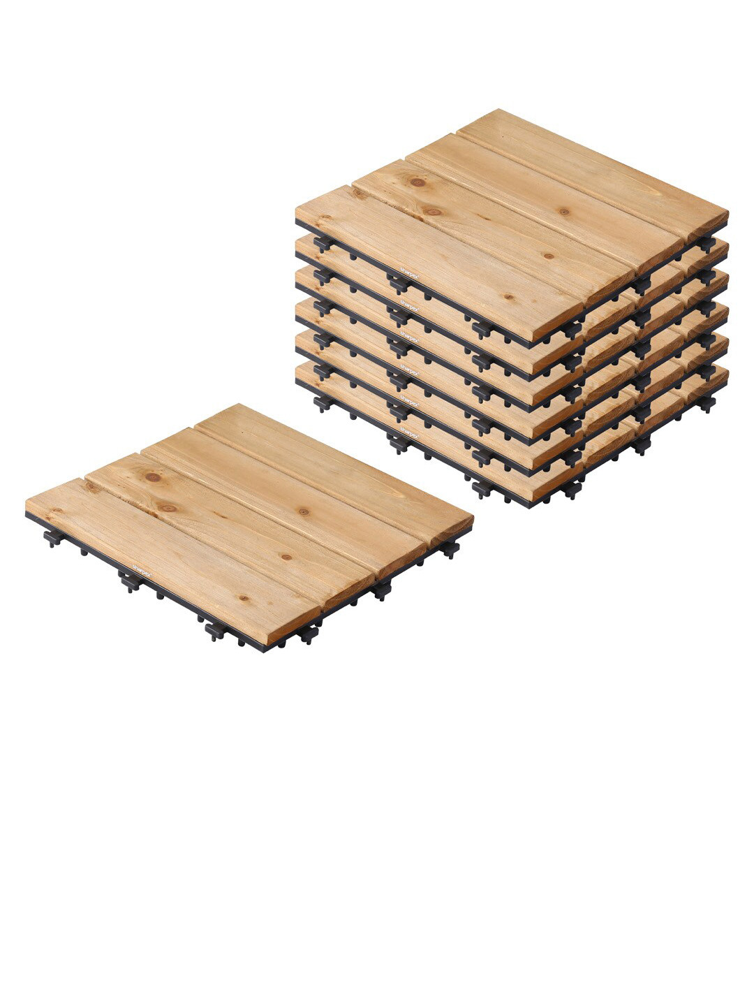 

Sharpex Brown Pack of 6 PC Fir Wood Deck Tiles