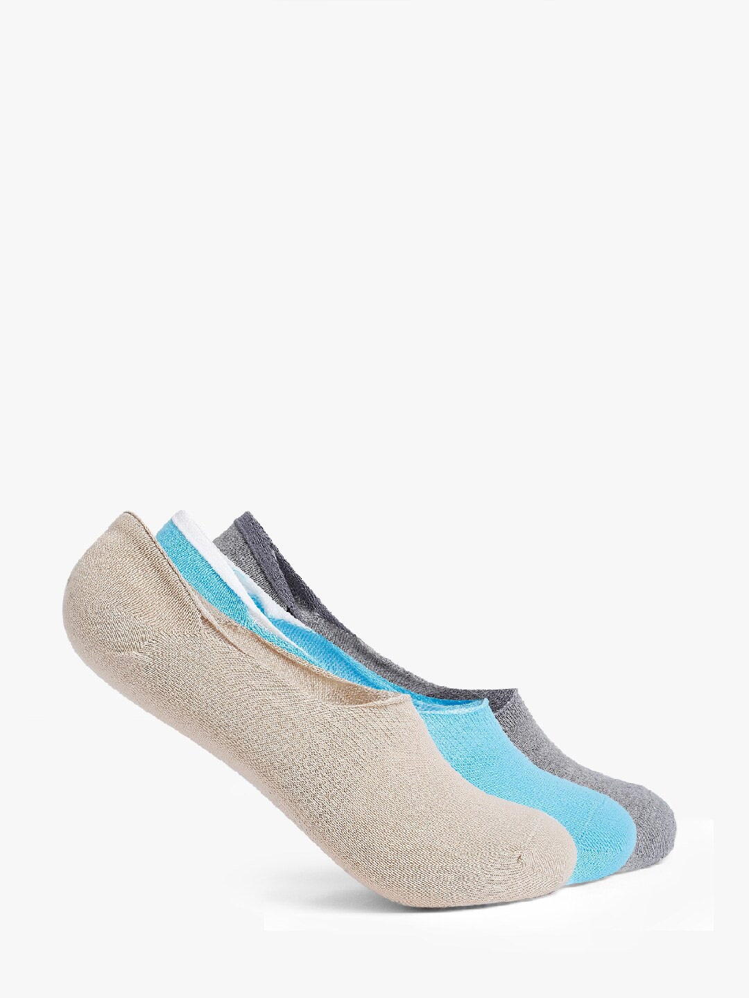 

Smarty Pants Women Pack Of 3 Blue & Grey Solid Shoe Liner Socks