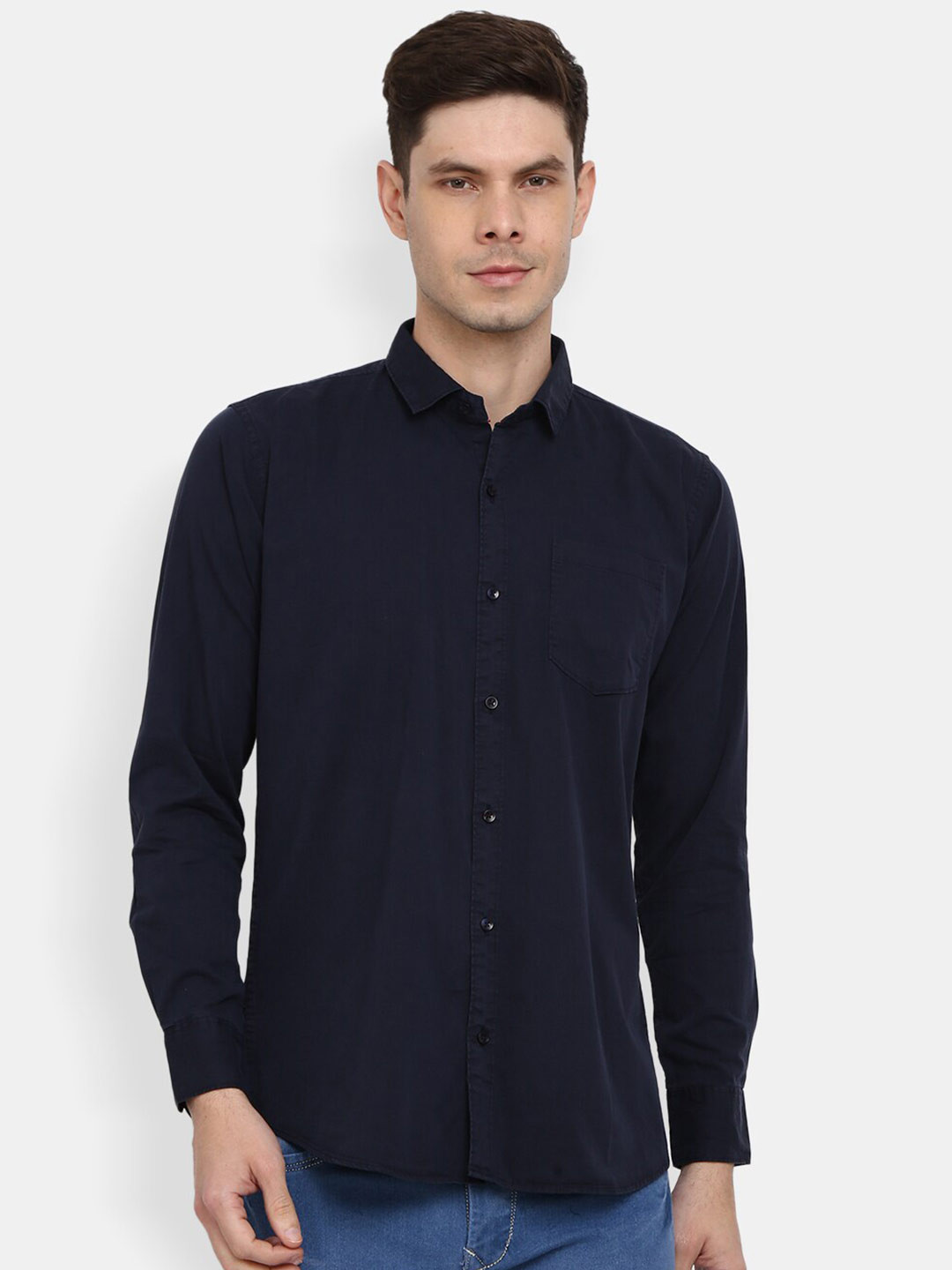 

V-Mart Men Navy Blue Casual Shirt