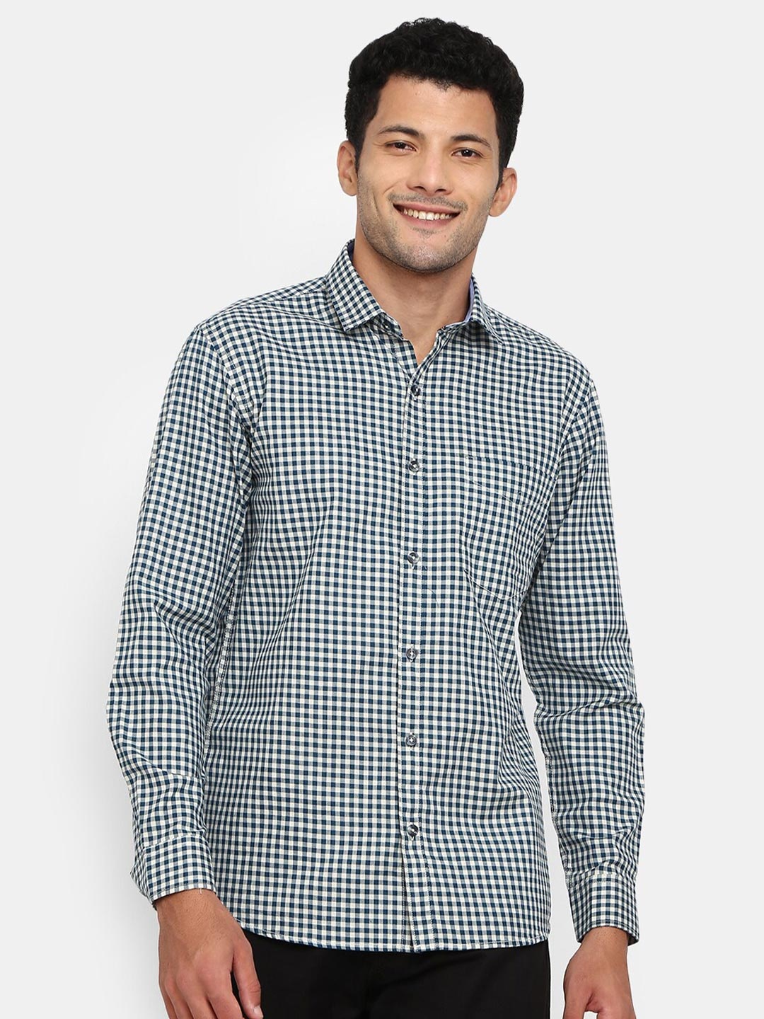 

V-Mart Men Blue Gingham Checks Casual Shirt