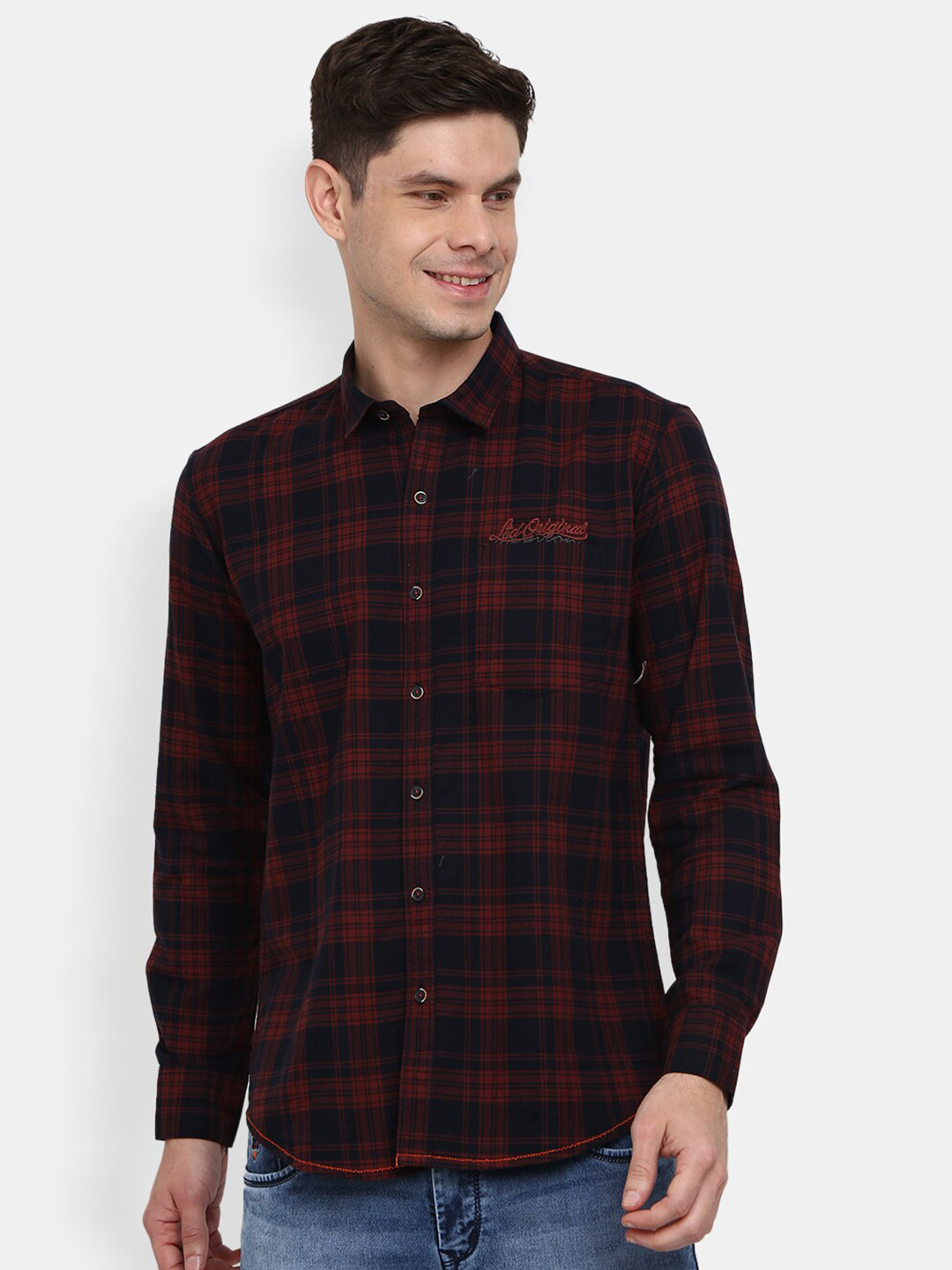 

V-Mart Men Brown Checked Casual Shirt