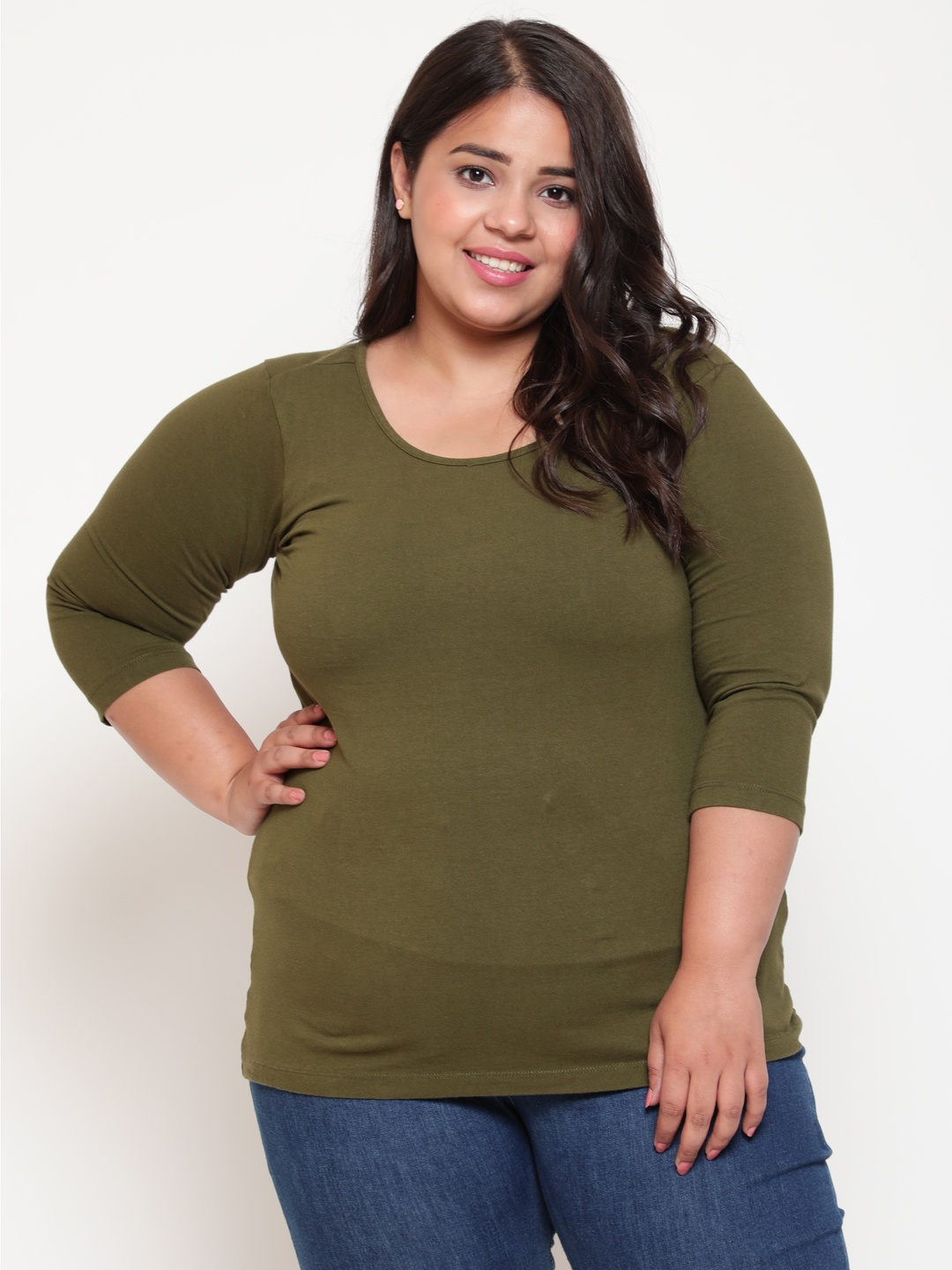 

Amydus Women Plus Size T-shirt, Olive