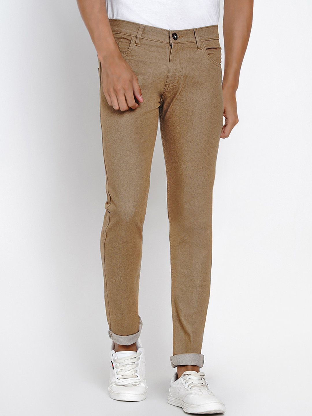 

Dais Men Khaki Solid Skinny Fit Jeans