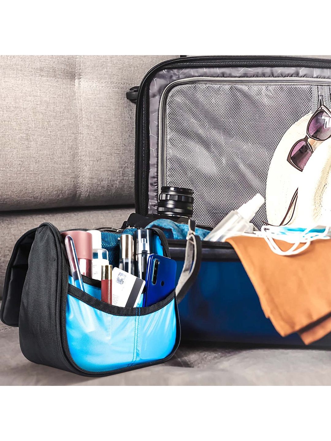 

TRAVALATE Black Solid Toiletry Travel Pouch