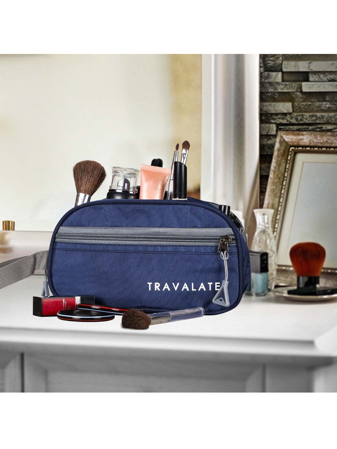 

TRAVALATE Blue Polyester Highly Durable Cosmetic Toiletry Travel Pouch