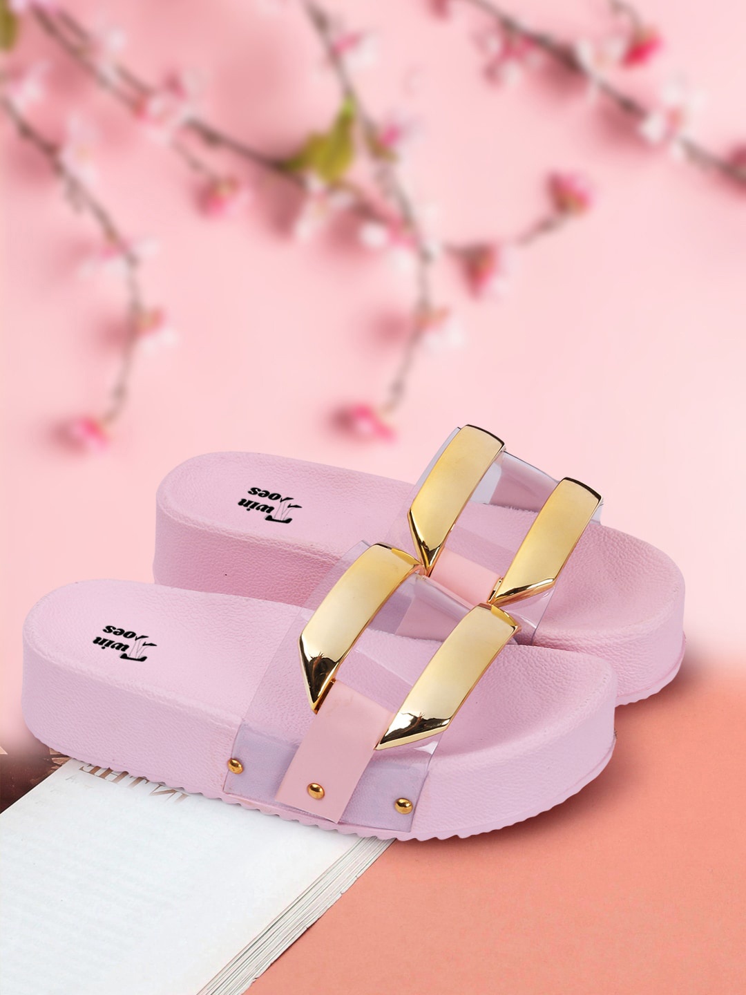 

TWIN TOES Women Pink Open Toe Flats