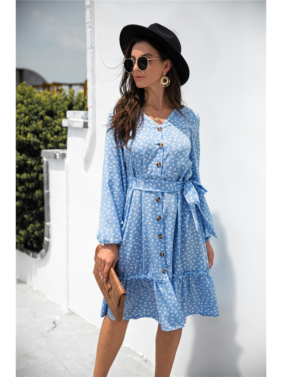 

BoStreet Blue Floral Dress